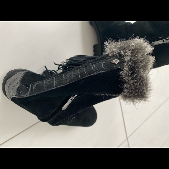 Sam Edelman black suede fringe booties 6.5M - Picture 5 of 12